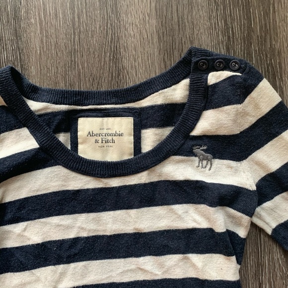 Abercrombie and Fitch Stripe Sweater Navy Blue XS - Picture 3 of 6